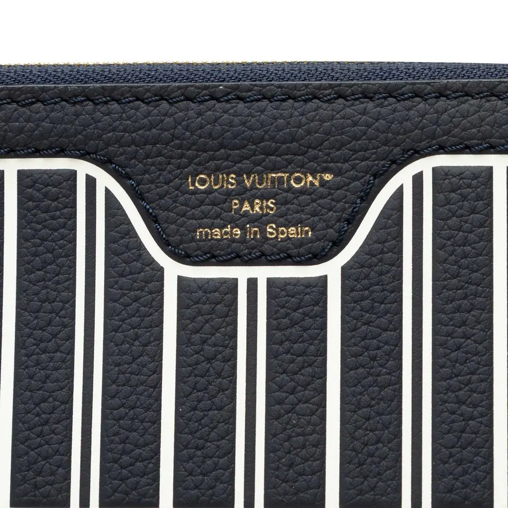 Louis Vuitton Calfskin Neverfull Inside Out MM Pouch Blue Leather Very good - Box View