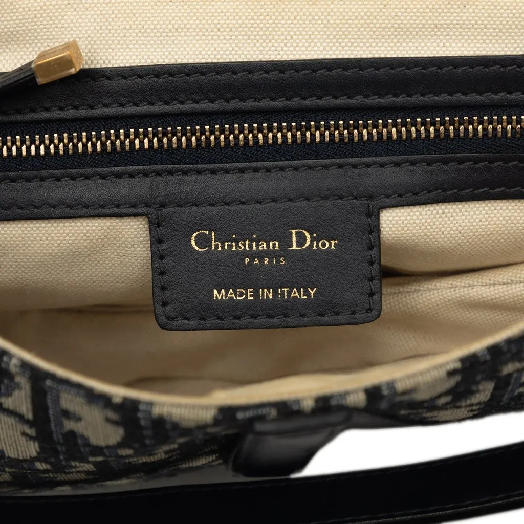 Dior Oblique Canvas Saddle Bag Blue Very good - Box View