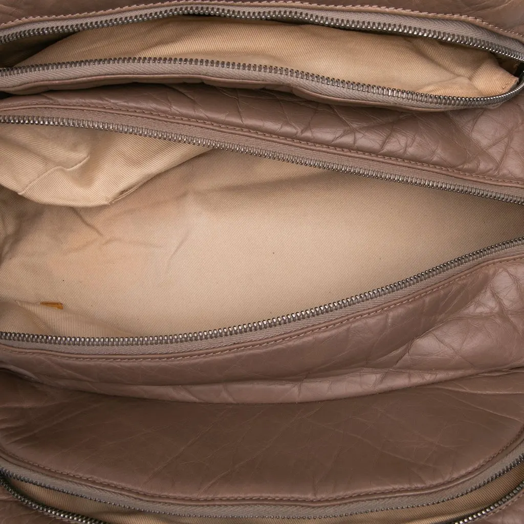 Chanel Distressed Lambskin Lady Braid Bowler Bag Brown Leather Good - Model View