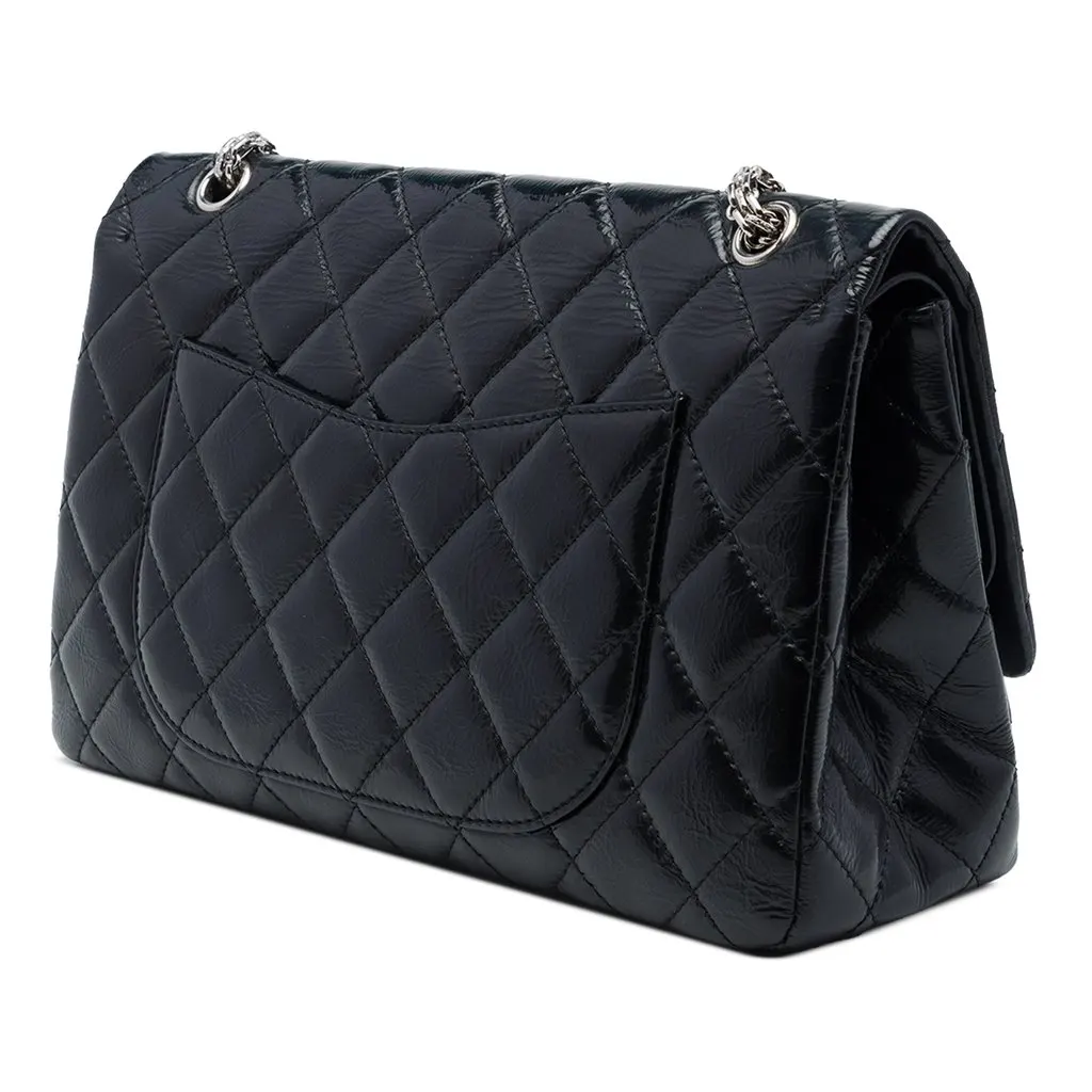 Chanel Quilted Aged Calfskin Reissue 2.55 Double Flap 227 Black Leather Very good - Back View