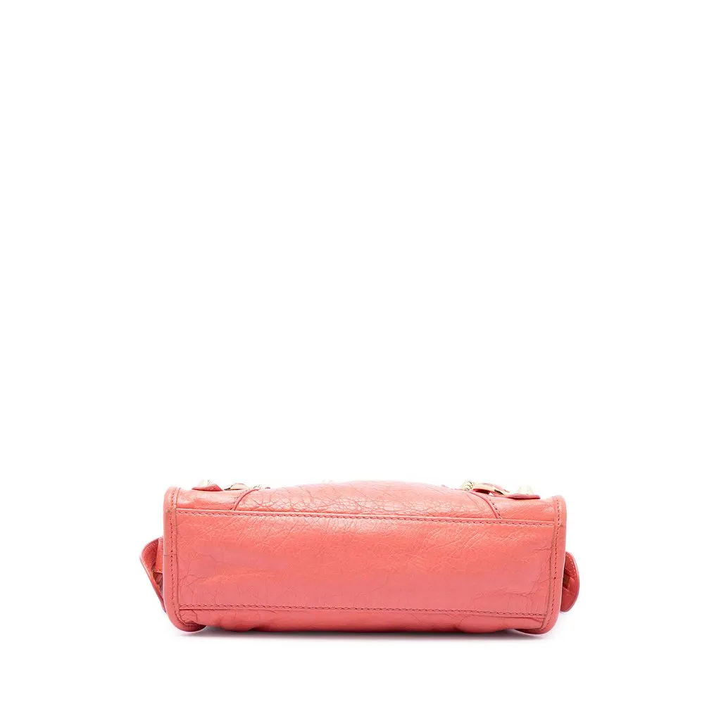Balenciaga Mini Lambskin Motocross Giant 21 City Satchel Pink Leather Good - Inside View
