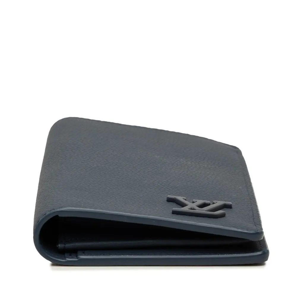 Louis Vuitton Aerogram Brazza Wallet Blue Leather Very good - Inside View