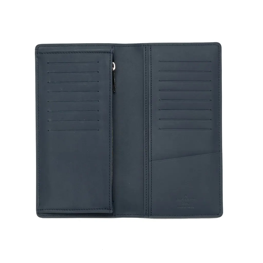 Louis Vuitton Aerogram Brazza Wallet Blue Leather Very good - Model View