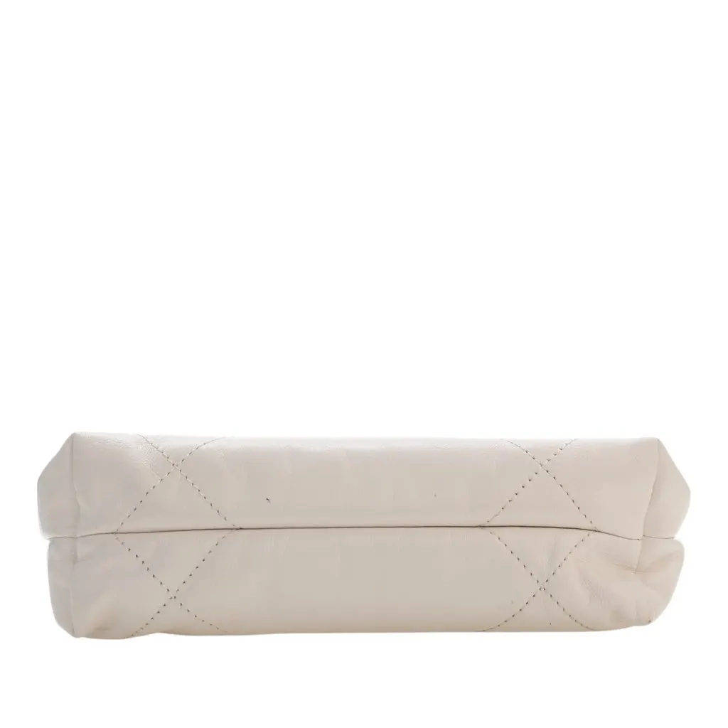 Chanel Mini Shiny Calfskin 22 Hobo White Leather Very good - Box View