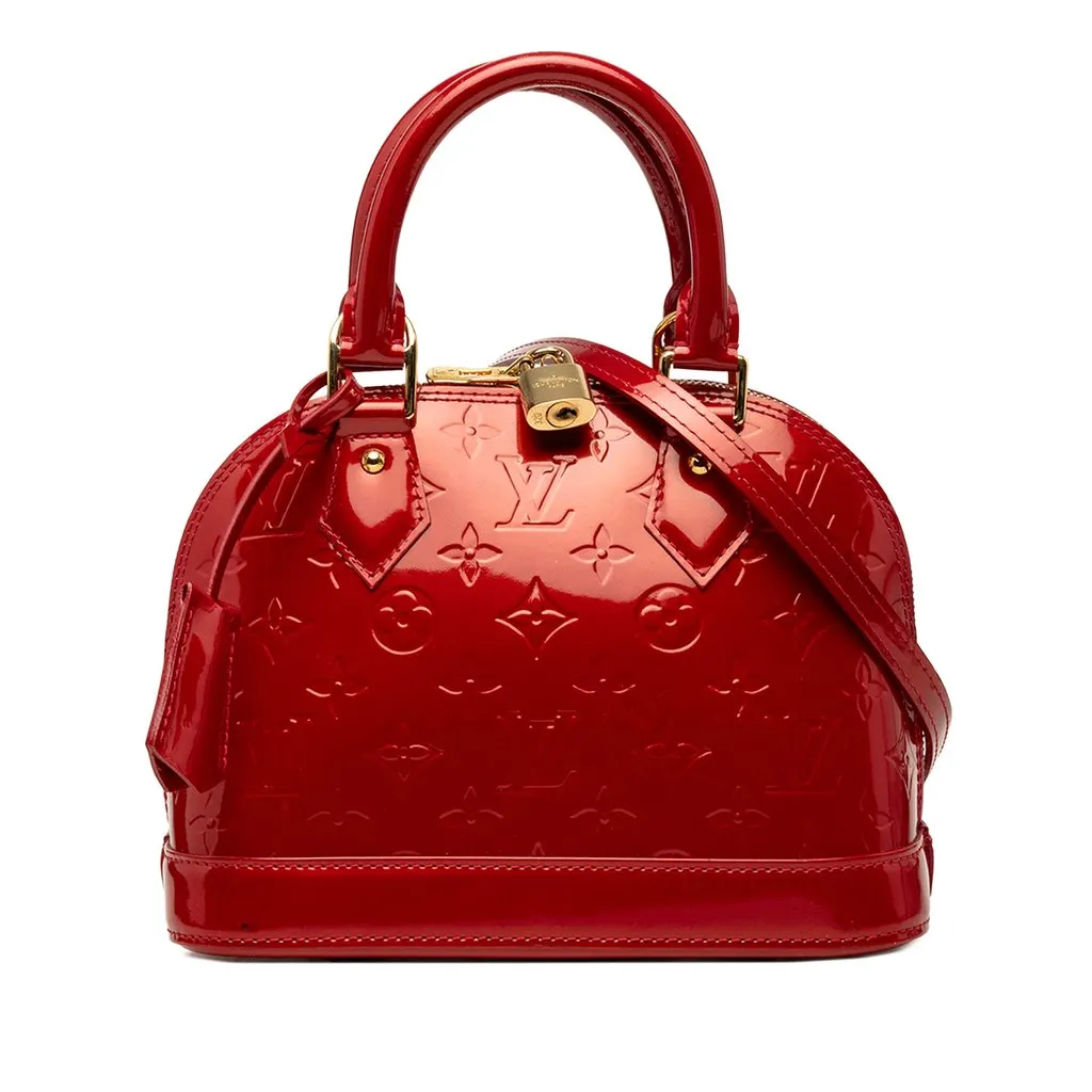 Louis Vuitton Monogram Vernis Alma BB Red Leather Very good - Front View