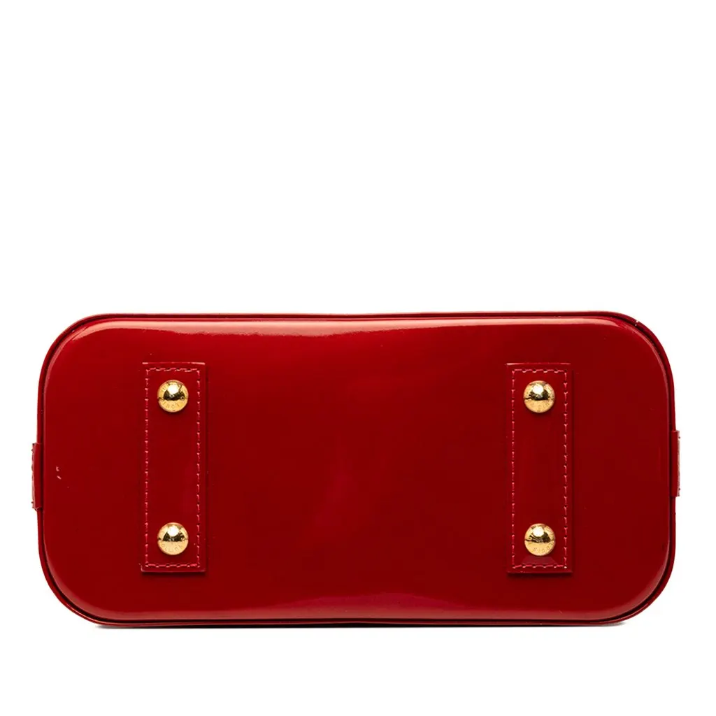 Louis Vuitton Monogram Vernis Alma BB Red Leather Very good - Inside View