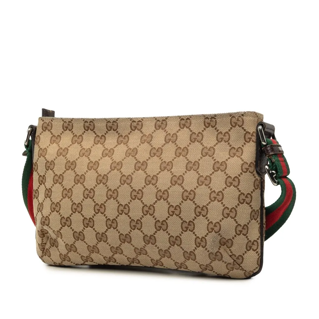 Gucci GG Canvas Web Crossbody Beige Very good - Back View