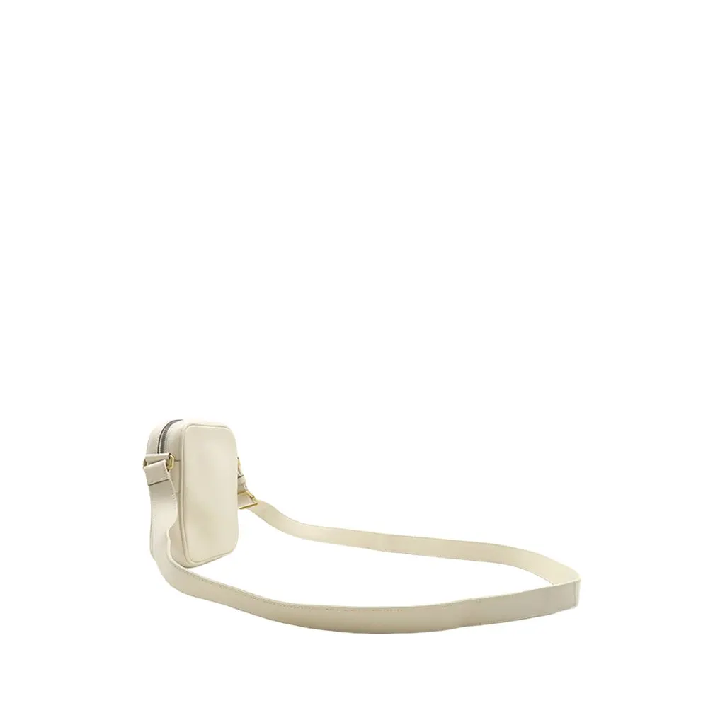 Gucci Mini Grained Calfskin Logo Crossbody White Leather Very good - Back View