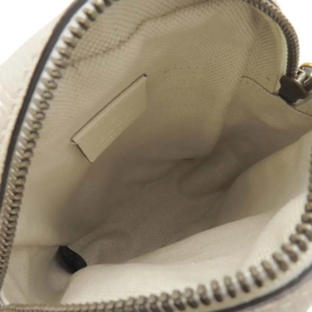 Gucci Mini Grained Calfskin Logo Crossbody White Leather Very good - Model View