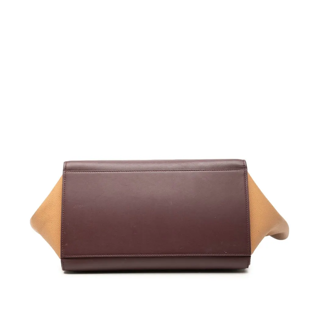 Celine Small Tricolor Leather Trapeze Satchel Red Leather Very good - Inside View