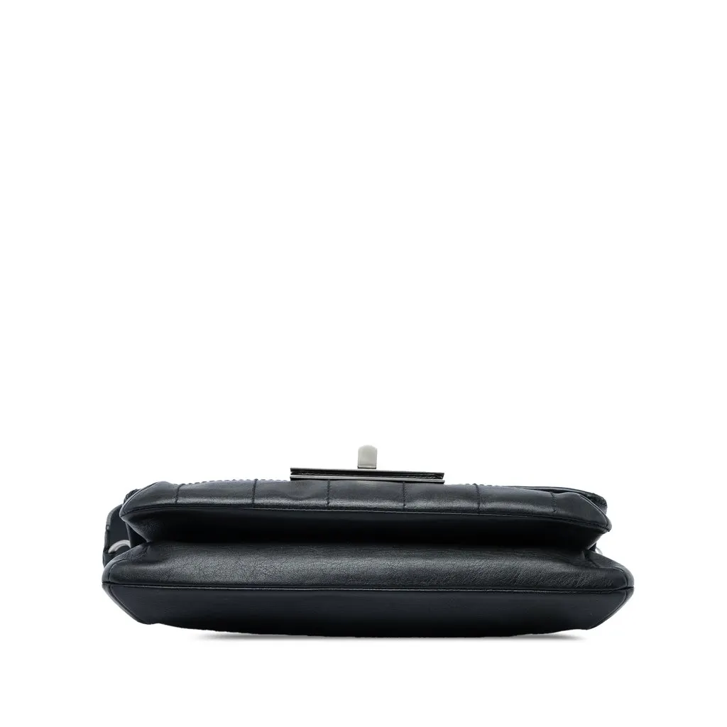Chanel Calfskin Square Stitched Mademoiselle Shoulder Bag Black Leather Very good - Inside View
