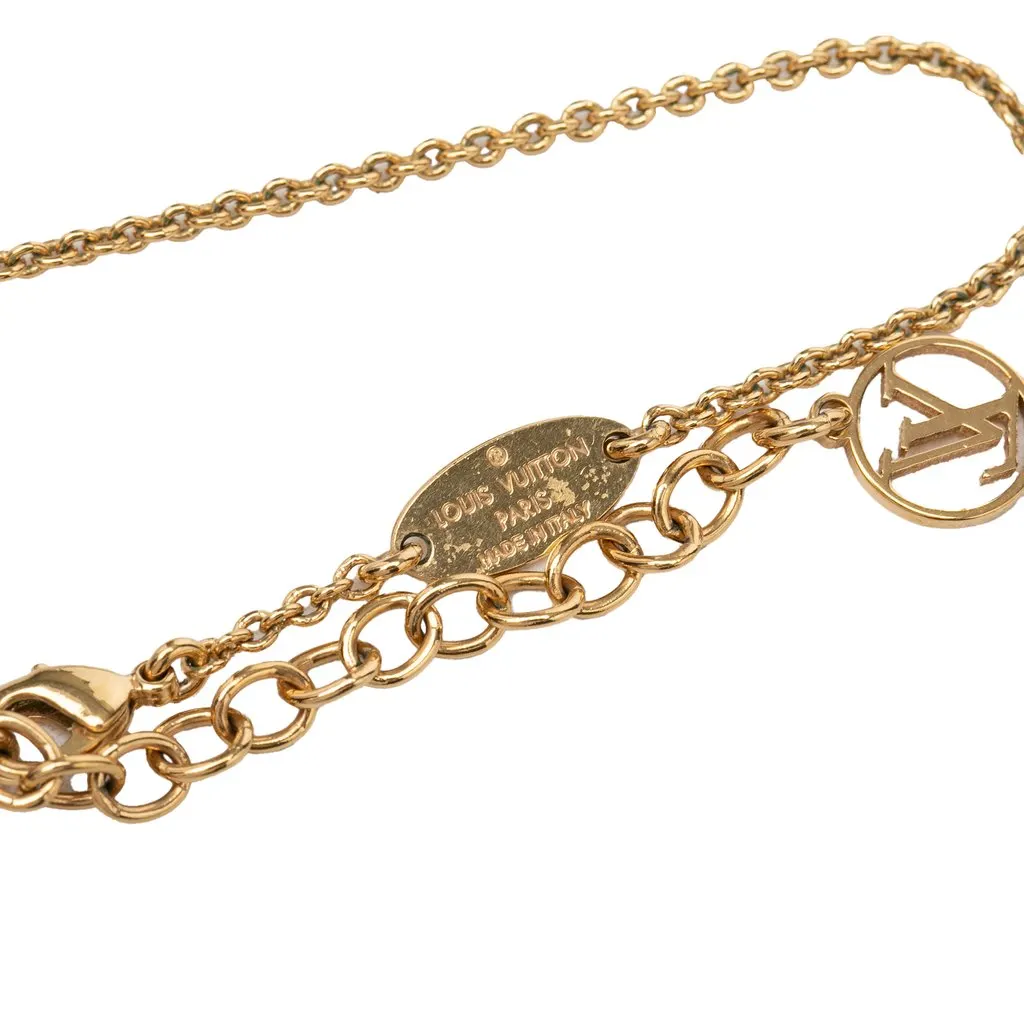 Louis Vuitton Gold Plated Essential V Supple Necklace Gold Metal Very good - Inside View