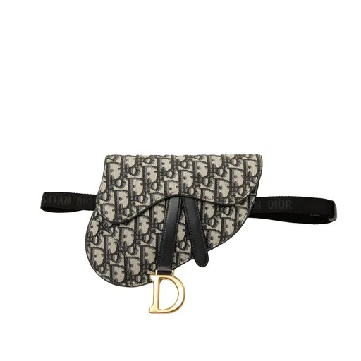 Dior Mini Oblique Canvas Saddle Belt Pouch