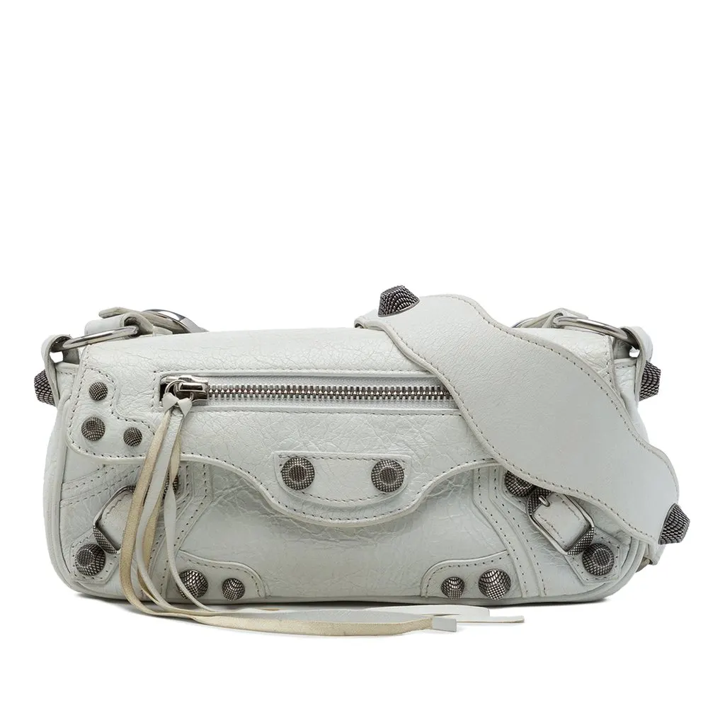Balenciaga Lambskin Le Cagole Sling Bag XS White Leather Very good - Front View