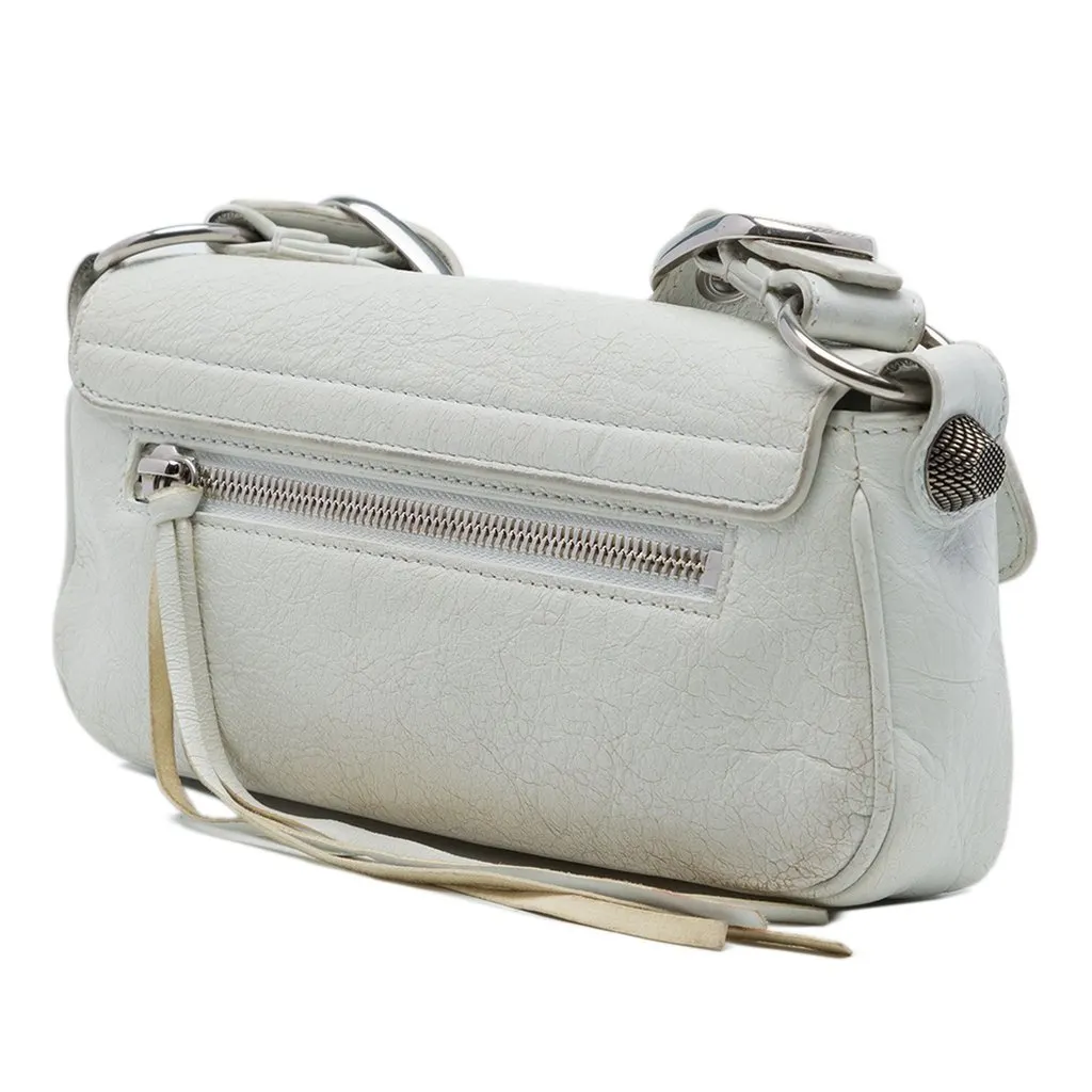 Balenciaga Lambskin Le Cagole Sling Bag XS White Leather Very good - Back View