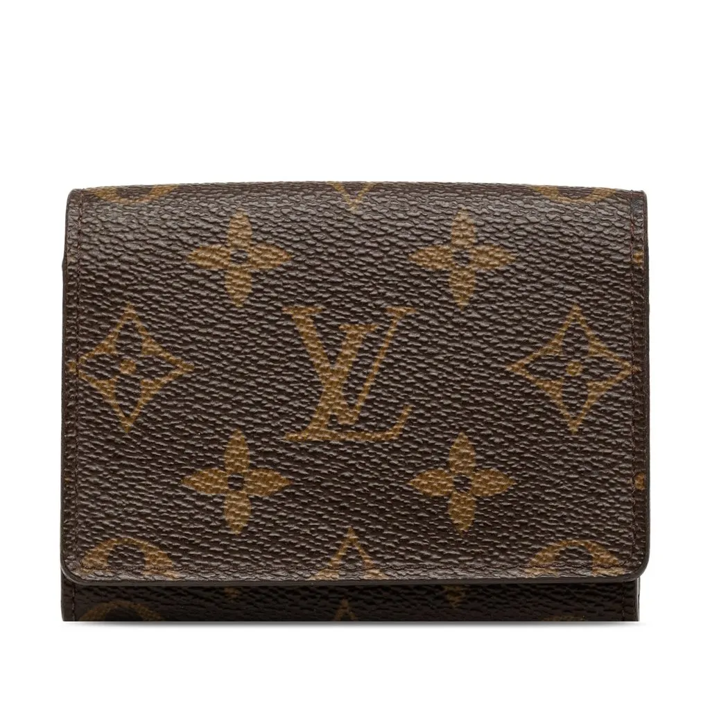 Louis Vuitton Monogram Envelope Business Card Holder Brown Canvas Very good - Front View