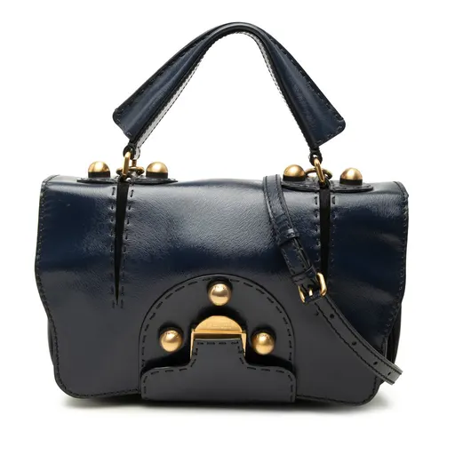 Fendi Textured Patent F3 Secret Code Satchel