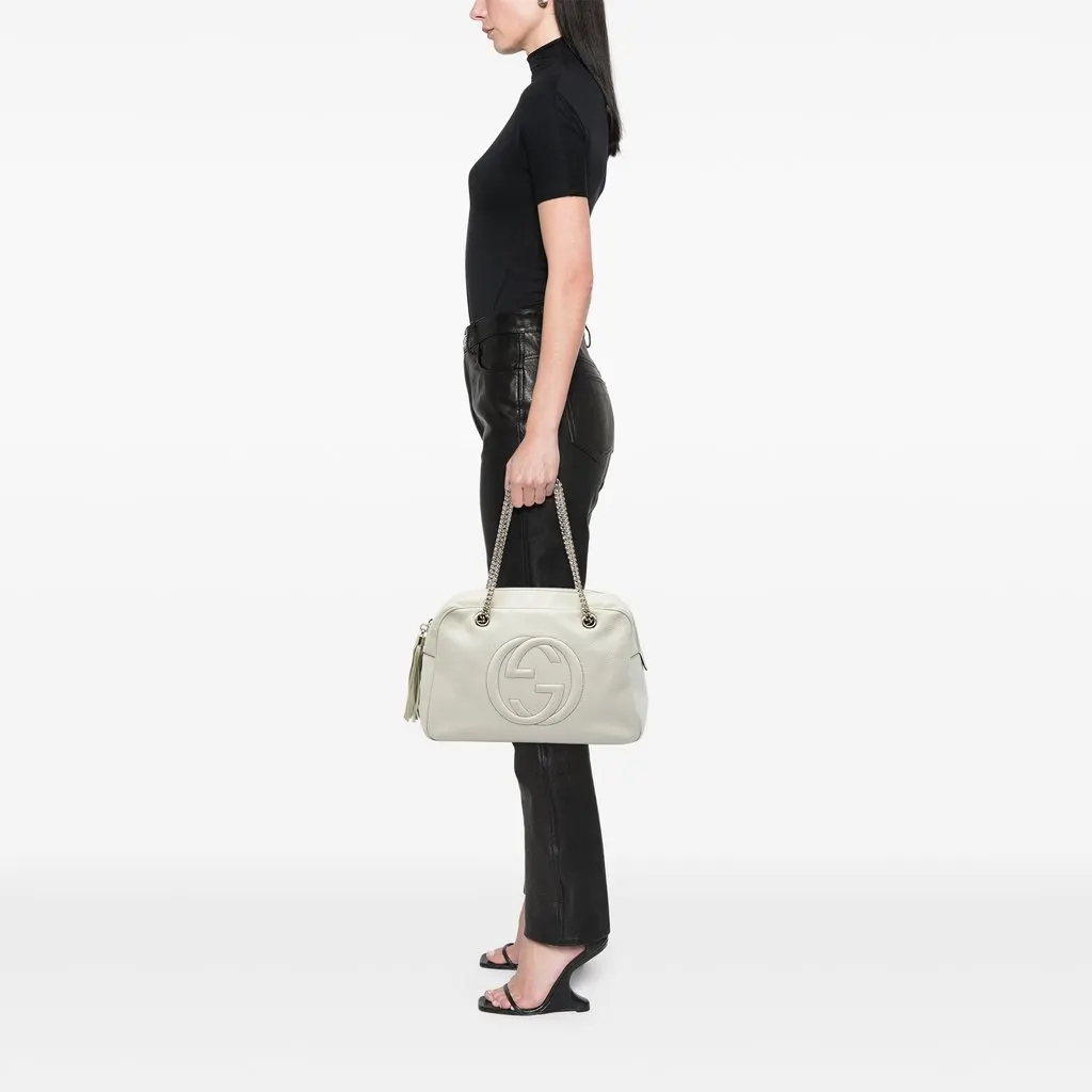 Gucci Calfskin Soho Chain Shoulder Bag White Leather Very good - Box View