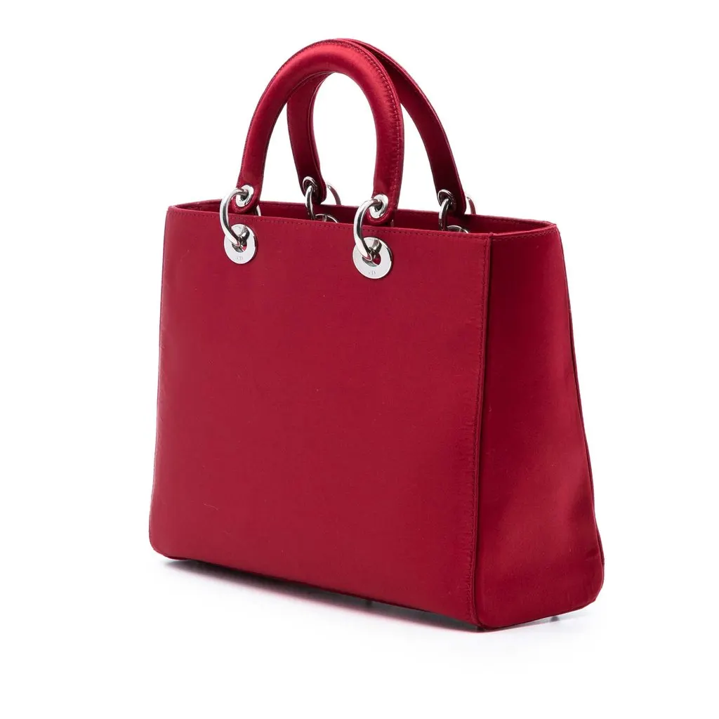 Dior Large Satin Lady Dior Red Satin Good - Back View