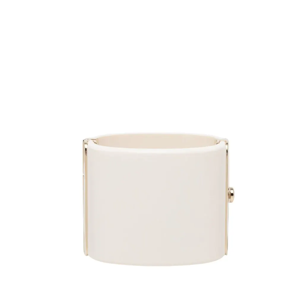 Chanel CC Resin Cuff Bracelet White Plastic Very good - Inside View