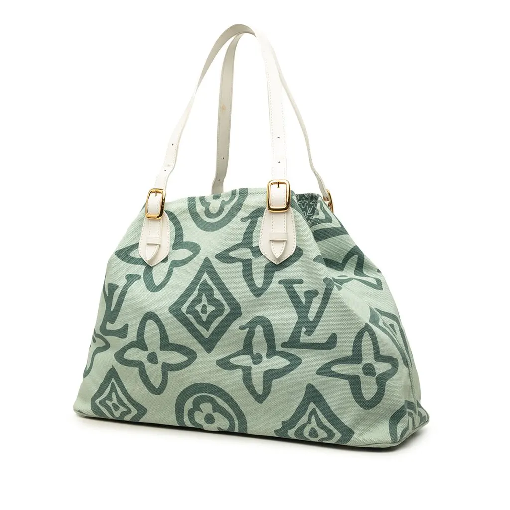 Louis Vuitton Monogram Tahitienne Cabas GM Green Very good - Back View