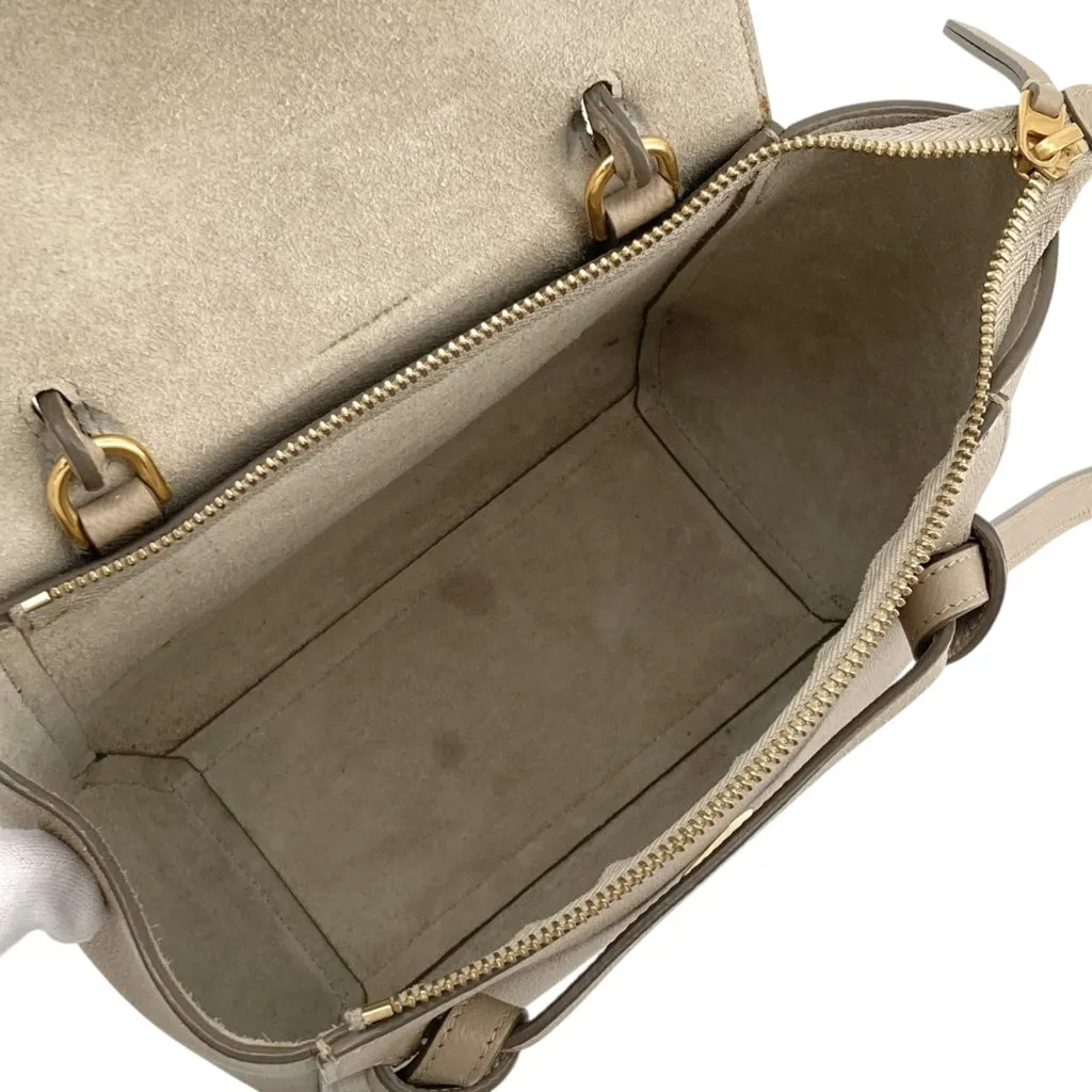 Celine Nano Grained Calfskin Belt Bag Beige Leather Very good - Model View