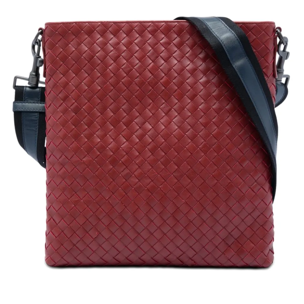 Bottega Veneta Nappa Intrecciato VN Crossbody Red Leather Very good - Front View