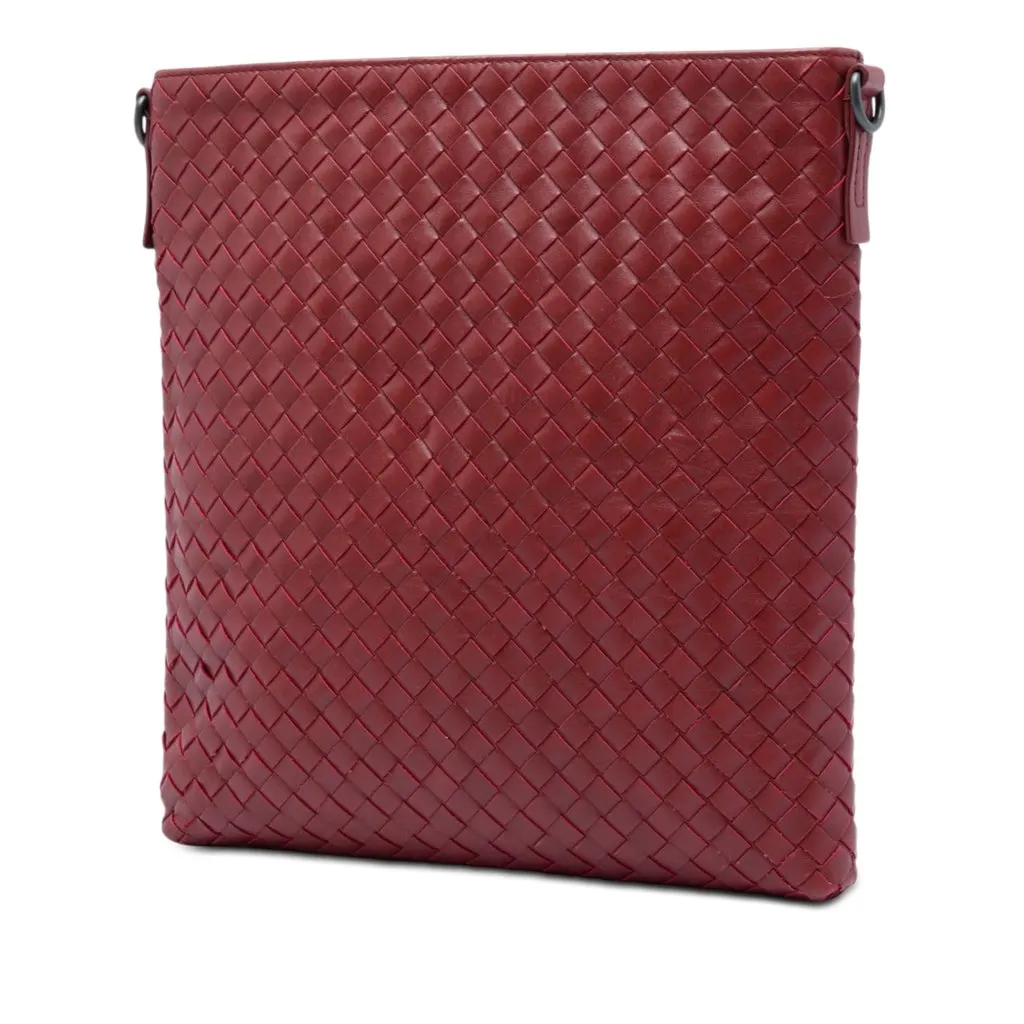 Bottega Veneta Nappa Intrecciato VN Crossbody Red Leather Very good - Back View