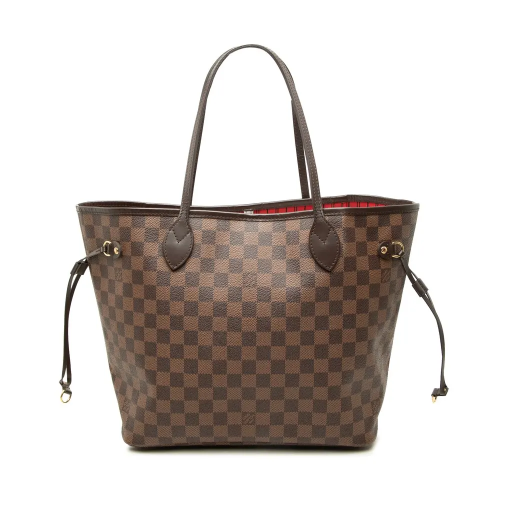 Louis Vuitton Damier Ebene Neverfull MM Brown Canvas Good - Front View