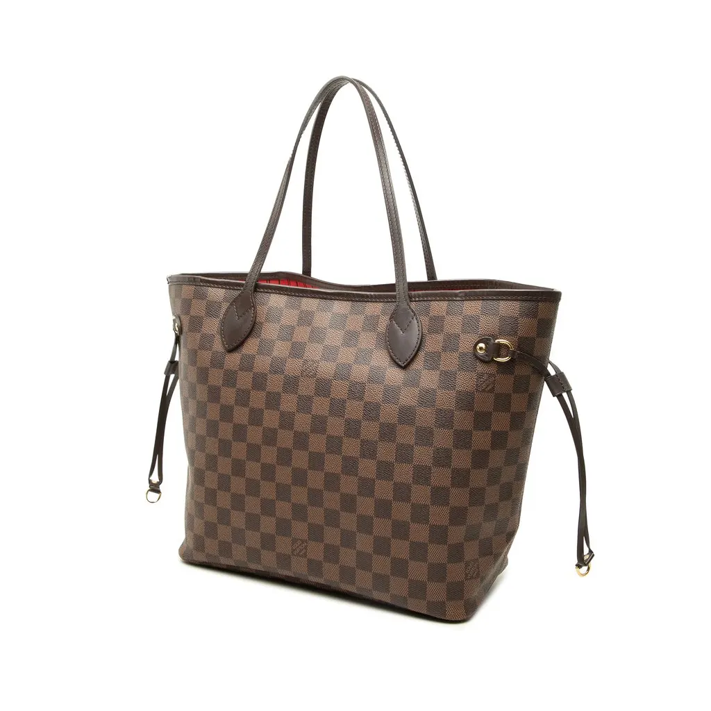 Louis Vuitton Damier Ebene Neverfull MM Brown Canvas Good - Back View