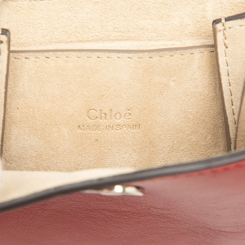 Chloé Mini Calfskin and Suede Faye Bracelet Bag Red Leather Very good - Box View