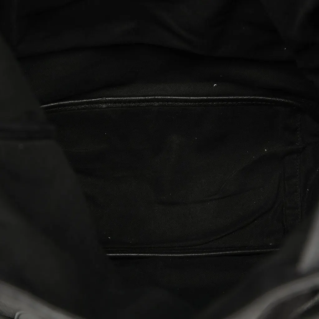 Saint Laurent Calfskin Fringe Festival Backpack Black Leather Very good - Model View