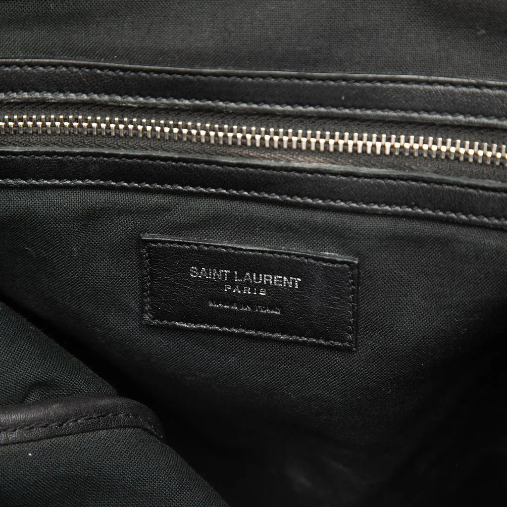 Saint Laurent Calfskin Fringe Festival Backpack Black Leather Very good - Box View