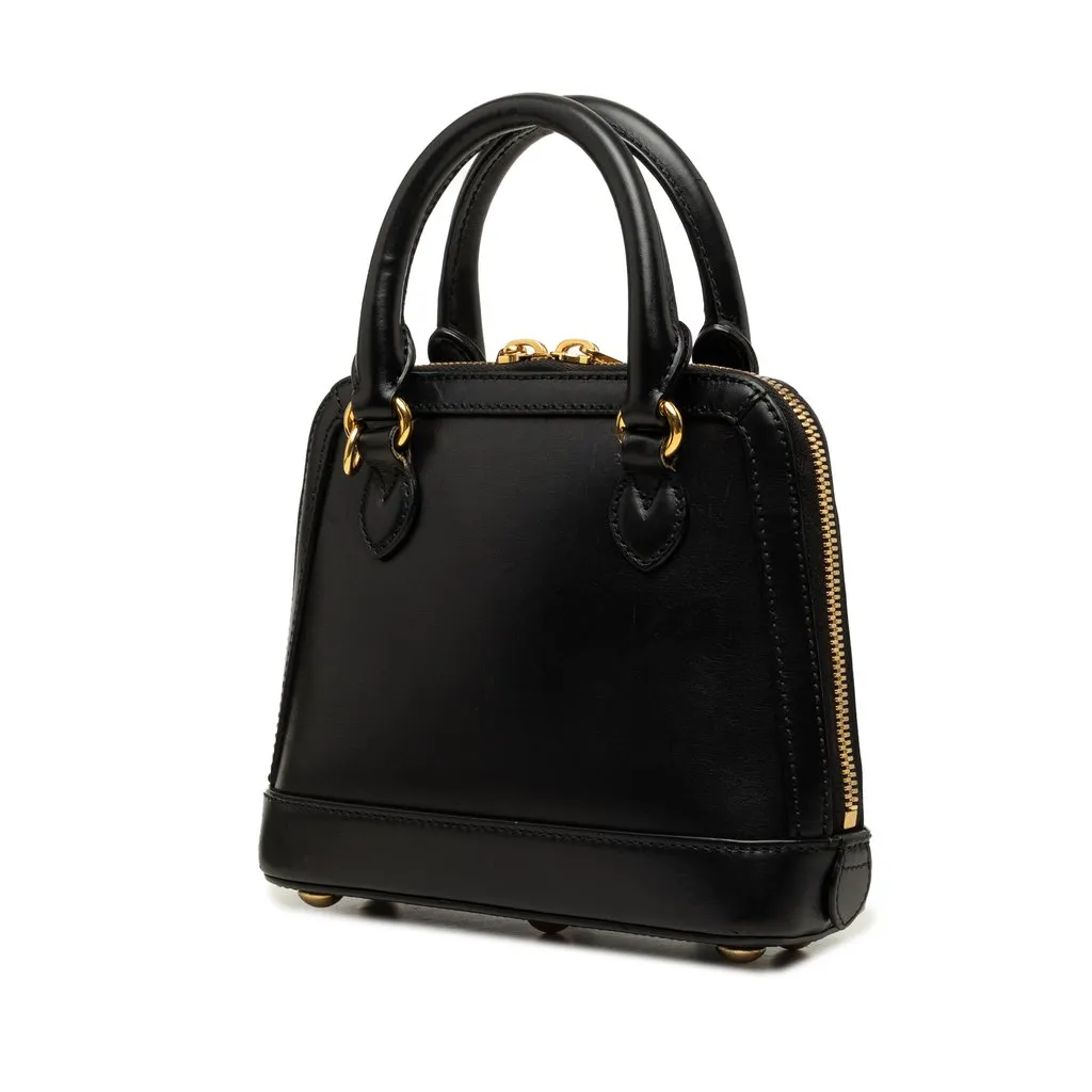 Gucci Small Calfskin Horsebit 1955 Satchel Black Leather Good - Back View