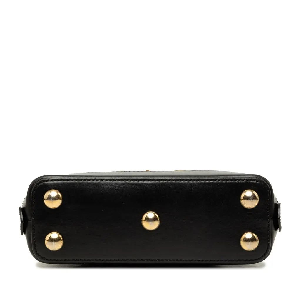 Gucci Small Calfskin Horsebit 1955 Satchel Black Leather Good - Inside View