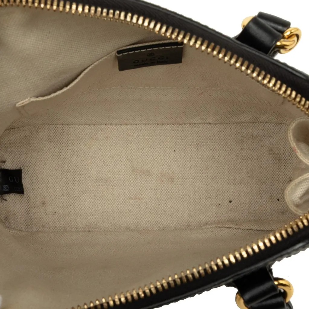 Gucci Small Calfskin Horsebit 1955 Satchel Black Leather Good - Model View