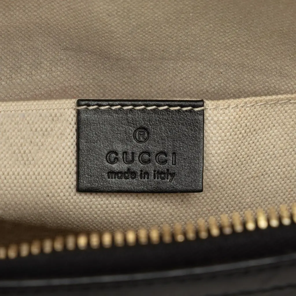 Gucci Small Calfskin Horsebit 1955 Satchel Black Leather Good - Box View