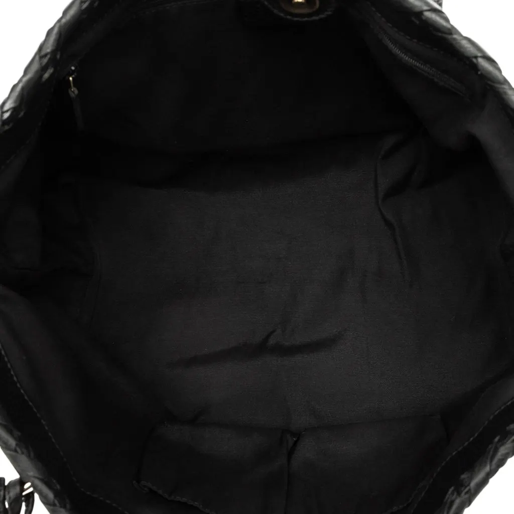 Gucci GG Denim Bamboo Tassel Tote Black Denim Very good - Model View