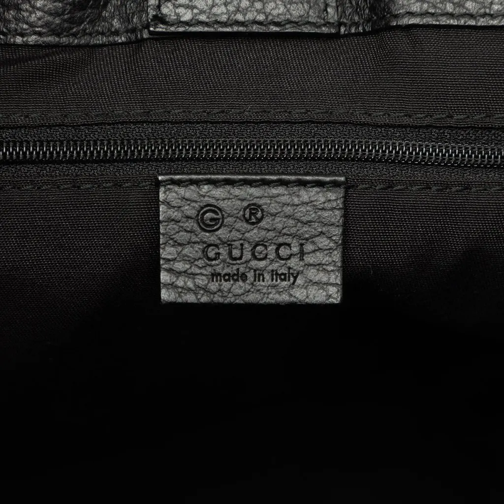 Gucci GG Denim Bamboo Tassel Tote Black Denim Very good - Box View