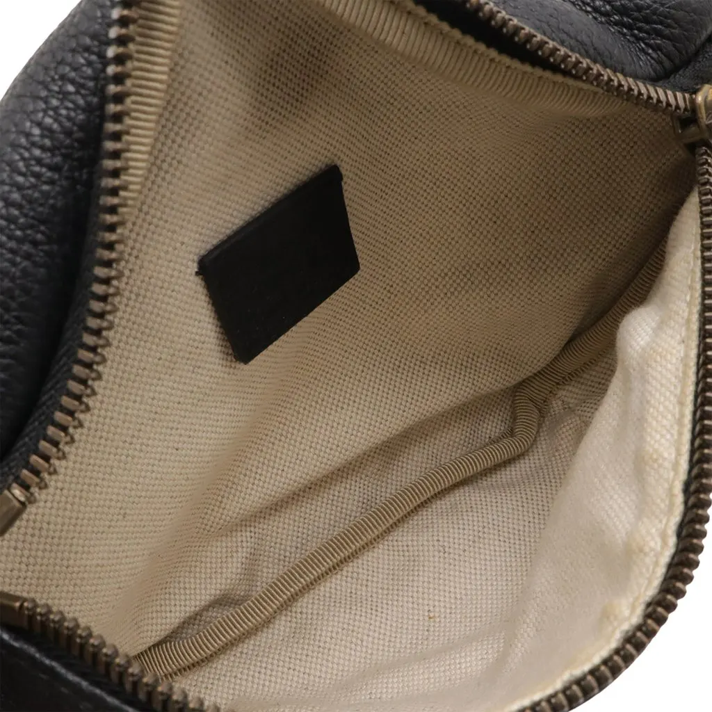 Gucci Small Grained Calfskin Web Logo Belt Bag Black Leather Very good - Inside View