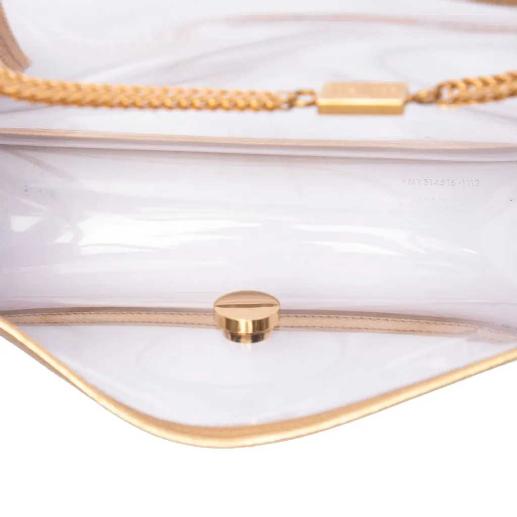 Saint Laurent Small Metallic Leather Trimmed PVC Betty Crossbody White Plastic Very good - Model View