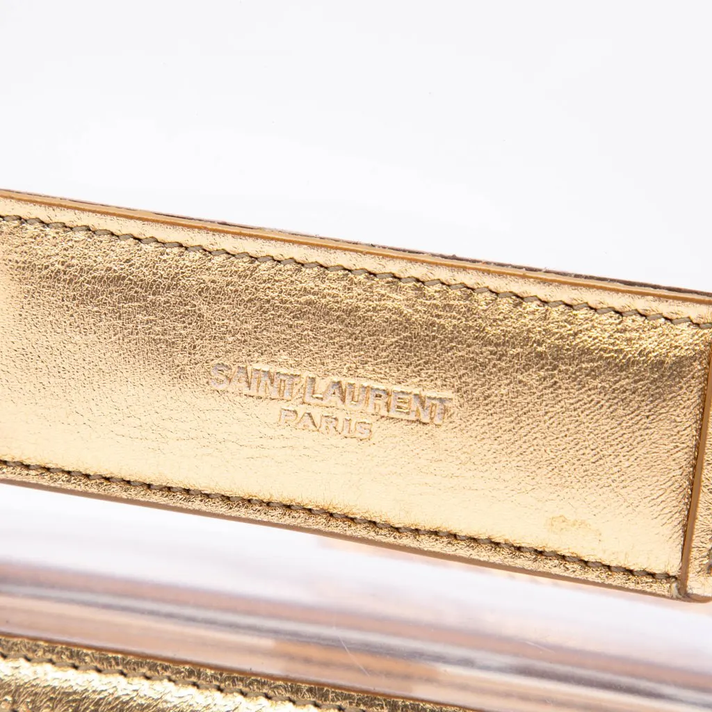 Saint Laurent Small Metallic Leather Trimmed PVC Betty Crossbody White Plastic Very good - Box View
