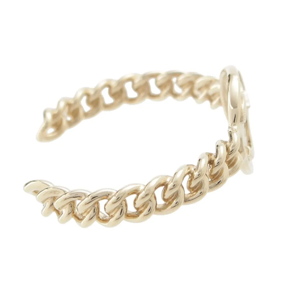 Chanel CC Brass Strass Star and Coin Chain Cuff Bracelet Gold Metal Very good - Inside View