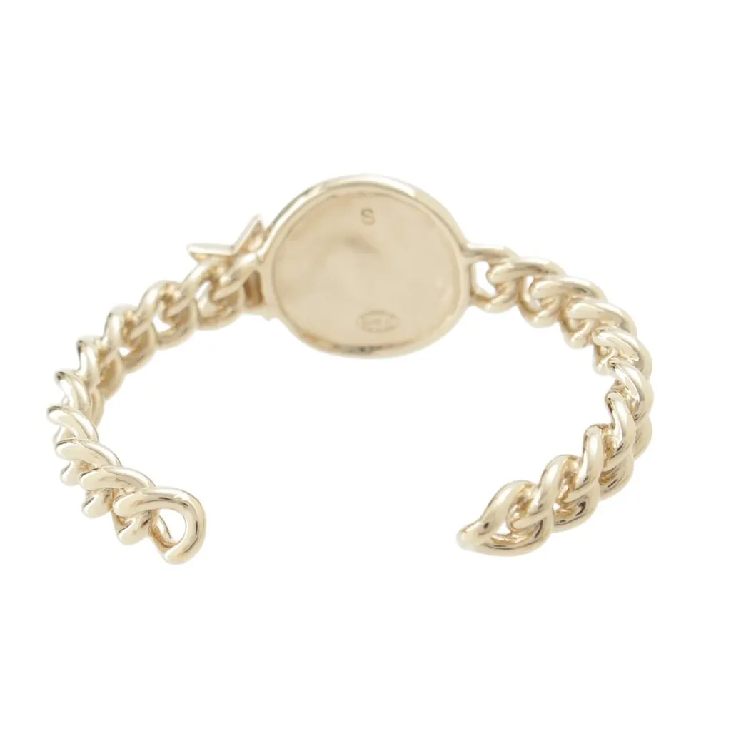 Chanel CC Brass Strass Star and Coin Chain Cuff Bracelet Gold Metal Very good - Model View