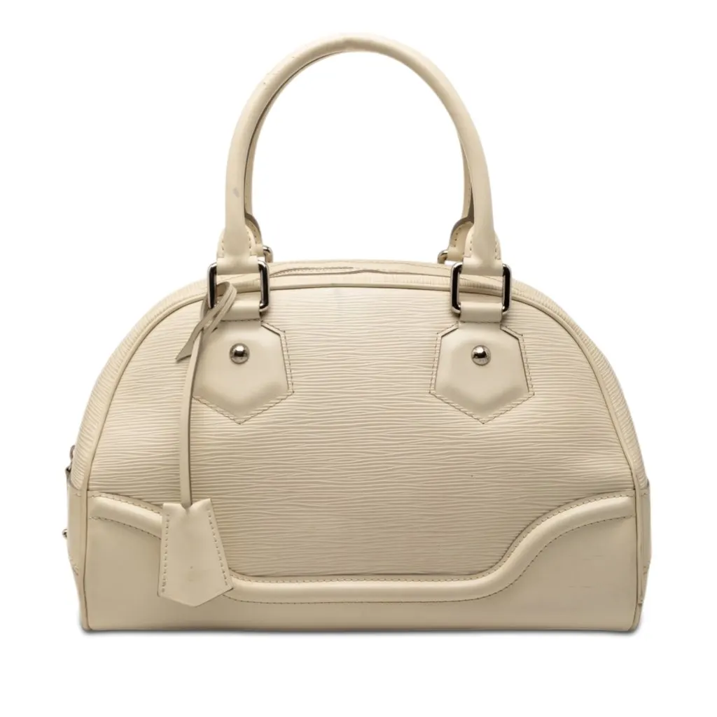 Louis Vuitton Epi Bowling Montaigne PM White Leather Very good - Front View
