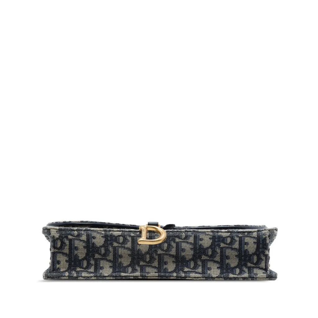 Dior Oblique Canvas Saddle Pouch Wallet on Chain Blue Very good - Inside View