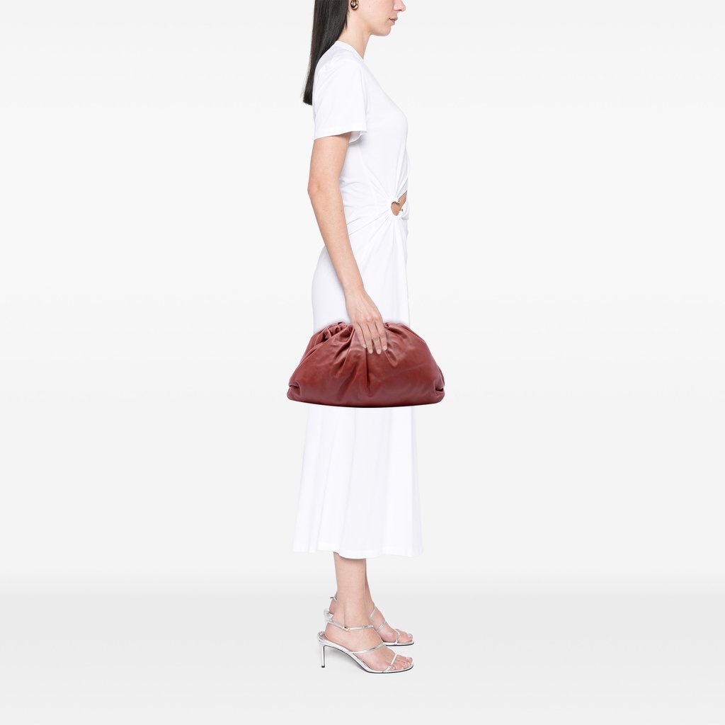 Bottega Veneta Lambskin The Pouch Red X-Large Leather