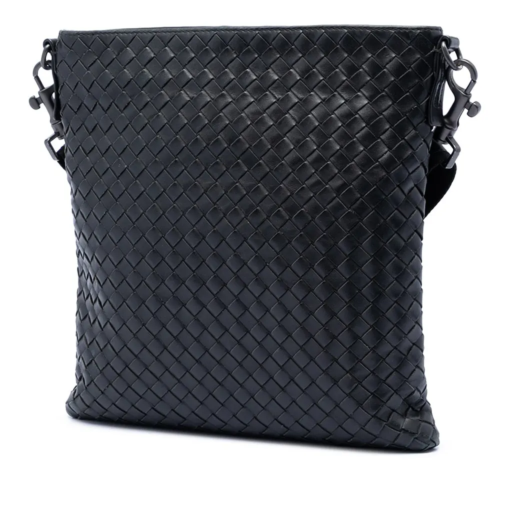Bottega Veneta Nappa Intrecciato VN Crossbody Black Leather Very good - Back View
