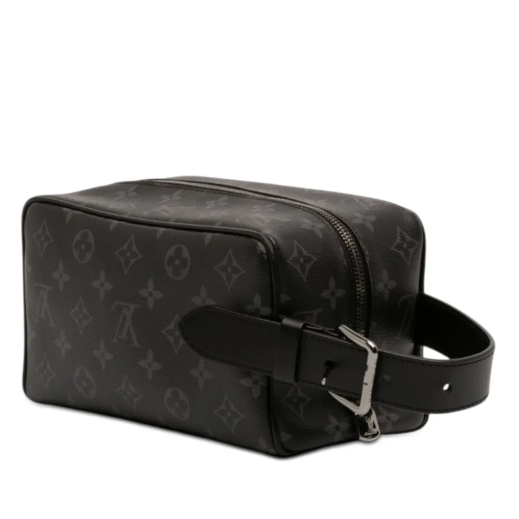 Louis Vuitton Monogram Eclipse Locker Dopp Kit Clutch Black Very good - Back View