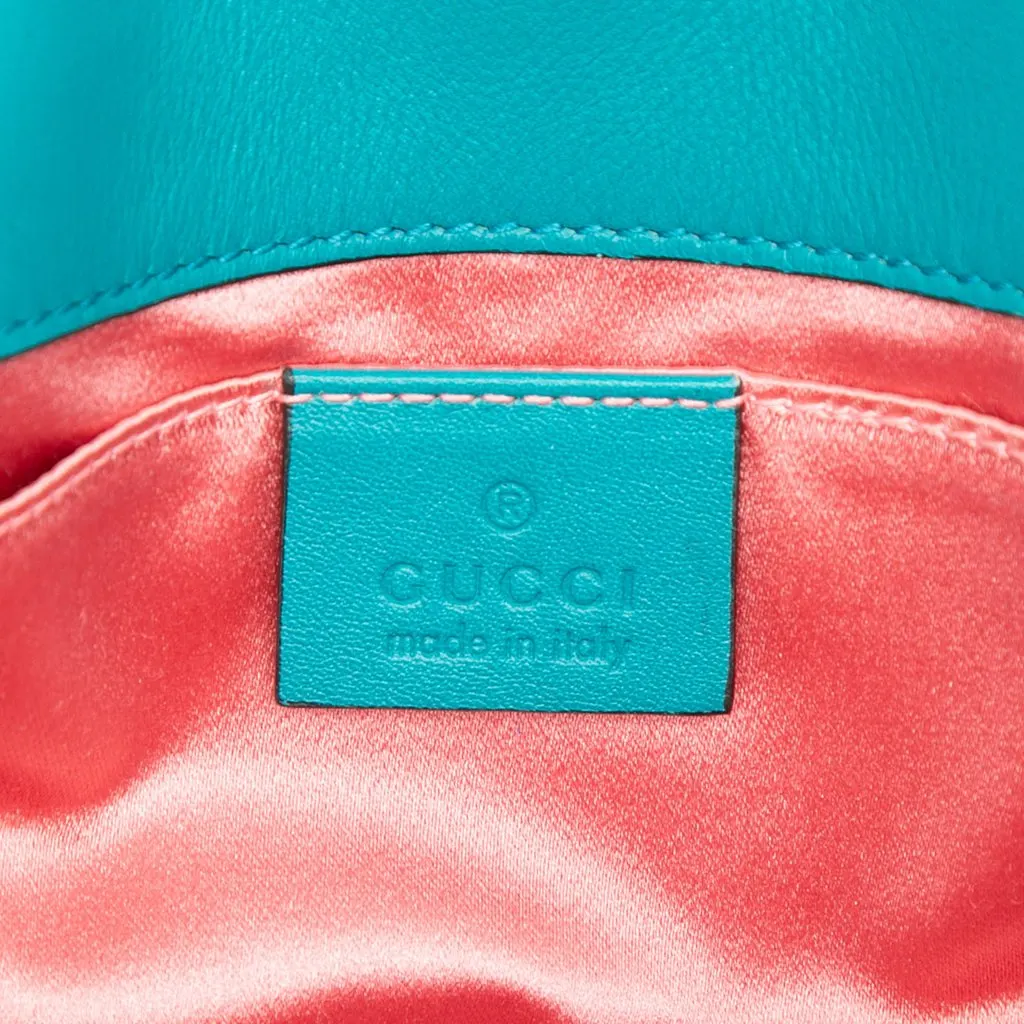 Gucci Small GG Marmont Matelasse Velvet Shoulder Bag Blue Very good - Box View